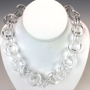 Clear Glass Chain Necklace by Angela Mc Hale